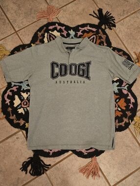 🔥🔥 COOGI Australia Grey Logo Polo Shirt🔥🔥Size XL skater Hip Hop Coogi Polo